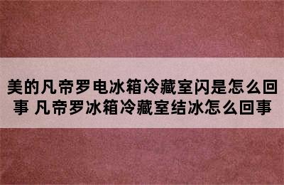 美的凡帝罗电冰箱冷藏室闪是怎么回事 凡帝罗冰箱冷藏室结冰怎么回事